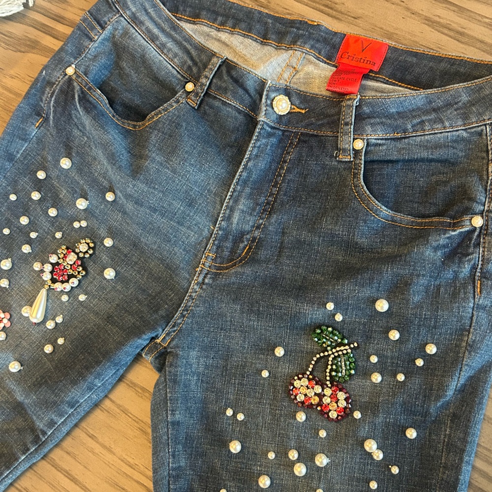 Embellished Blue Jeans